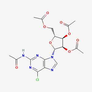 molecular formula C₁₈H₂₀ClN₅O₈ B1139853 2-Acetamido-6-chloro-9-(2',3',5'-tri-O-acetyl-beta-D-ribofuranosyl)purine CAS No. 137896-02-7