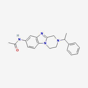 molecular formula C20H22N4O B11398686 N-[2-(1-phenylethyl)-1,2,3,4-tetrahydropyrazino[1,2-a]benzimidazol-8-yl]acetamide 