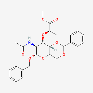 molecular formula C₂₆H₃₁NO₈ B1139877 Benzyl N-Acetyl-4,6-O-benzylidene-alpha-D-muramic Acid Methyl Ester CAS No. 104371-51-9