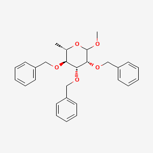 molecular formula C₂₈H₃₂O₅ B1139883 Methyl 2,3,4-Tri-O-benzyl-L-rhamnopyranoside CAS No. 83916-89-6
