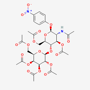 molecular formula C₃₂H₄₀N₂O₁₉ B1139885 [(2R,3S,4R,5R,6S)-5-acetamido-4-acetyloxy-6-(4-nitrophenoxy)-3-[(2S,3R,4S,5S,6R)-3,4,5-triacetyloxy-6-(acetyloxymethyl)oxan-2-yl]oxyoxan-2-yl]methyl acetate CAS No. 85193-88-0