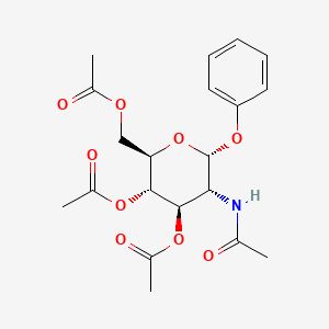 molecular formula C₂₀H₂₅NO₉ B1139887 Phenyl 2-acetamido-3,4,6-tri-O-acetyl-2-deoxy-a-D-glucopyranoside CAS No. 13089-19-5