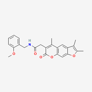 molecular formula C24H23NO5 B11398909 N-(2-methoxybenzyl)-2-(2,3,5-trimethyl-7-oxo-7H-furo[3,2-g]chromen-6-yl)acetamide 