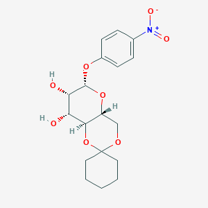 molecular formula C₁₈H₂₃NO₈ B1139891 (4Ar,6S,7S,8R,8aS)-6-(4-nitrophenoxy)spiro[4,4a,6,7,8,8a-hexahydropyrano[3,2-d][1,3]dioxine-2,1'-cyclohexane]-7,8-diol CAS No. 102717-16-8