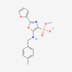 molecular formula C17H19N2O5P B11398913 Dimethyl {2-(furan-2-yl)-5-[(4-methylbenzyl)amino]-1,3-oxazol-4-yl}phosphonate 