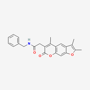 molecular formula C23H21NO4 B11399007 N-Benzyl-2-{2,3,5-trimethyl-7-oxo-7H-furo[3,2-G]chromen-6-YL}acetamide 