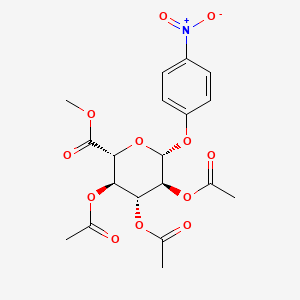 molecular formula C₁₉H₂₁NO₁₂ B1139902 methyl (2R,3R,4R,5S,6R)-3,4,5-triacetyloxy-6-(4-nitrophenoxy)oxane-2-carboxylate CAS No. 18472-49-6
