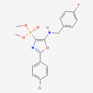 molecular formula C18H17BrFN2O4P B11399021 Dimethyl [2-(4-bromophenyl)-5-{[(4-fluorophenyl)methyl]amino}-1,3-oxazol-4-YL]phosphonate 