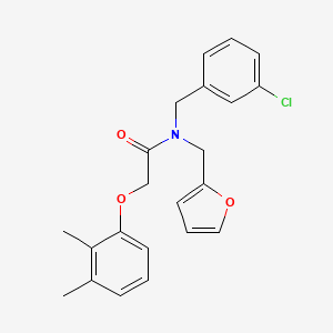 molecular formula C22H22ClNO3 B11399069 N-(3-chlorobenzyl)-2-(2,3-dimethylphenoxy)-N-(furan-2-ylmethyl)acetamide 