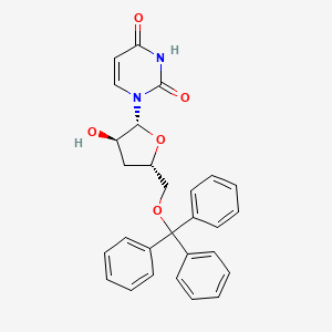 molecular formula C₂₈H₂₆N₂O₅ B1139907 3'-Deoxy-5'-O-trityluridine CAS No. 161110-05-0