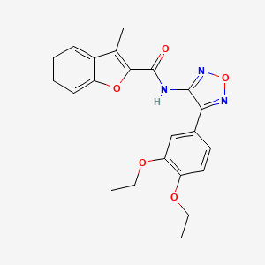 molecular formula C22H21N3O5 B11399097 N-[4-(3,4-diethoxyphenyl)-1,2,5-oxadiazol-3-yl]-3-methyl-1-benzofuran-2-carboxamide 
