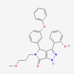 molecular formula C27H25N3O4 B11399112 3-(2-hydroxyphenyl)-5-(3-methoxypropyl)-4-(3-phenoxyphenyl)-4,5-dihydropyrrolo[3,4-c]pyrazol-6(1H)-one 