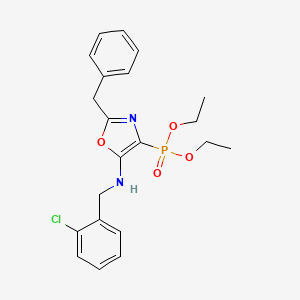 molecular formula C21H24ClN2O4P B11399254 Diethyl {2-benzyl-5-[(2-chlorobenzyl)amino]-1,3-oxazol-4-yl}phosphonate 