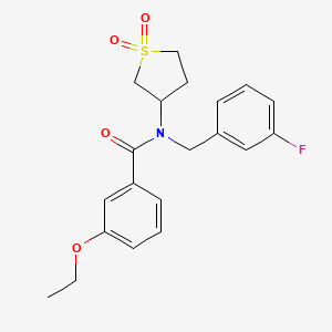 molecular formula C20H22FNO4S B11399256 N-(1,1-dioxidotetrahydrothiophen-3-yl)-3-ethoxy-N-(3-fluorobenzyl)benzamide 