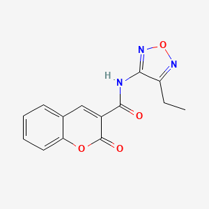 molecular formula C14H11N3O4 B11399284 N-(4-ethyl-1,2,5-oxadiazol-3-yl)-2-oxo-2H-chromene-3-carboxamide 