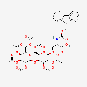 molecular formula C₄₄H₅₁NO₂₂ B1139932 (2S)-3-[(2R,3R,4S,5R,6R)-3,4-Diacetyloxy-6-(acetyloxymethyl)-5-[(2S,3R,4S,5S,6R)-3,4,5-triacetyloxy-6-(acetyloxymethyl)oxan-2-yl]oxyoxan-2-yl]oxy-2-(9H-fluoren-9-ylmethoxycarbonylamino)propanoic acid CAS No. 169275-84-7