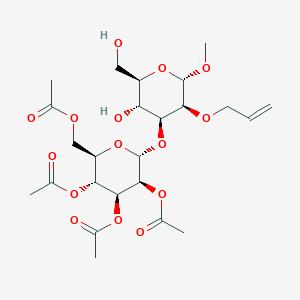 molecular formula C₂₄H₃₆O₁₅ B1139935 Methyl 2-O-allyl-3-O-(2,3,4,6-tetra-O-acetyl-a-D-mannopyranosyl)-a-D-mannopyranoside CAS No. 81555-75-1