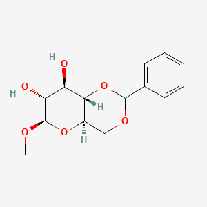 molecular formula C₁₄H₁₈O₆ B1139938 (4aR,6R,7R,8R,8aS)-6-Methoxy-2-phenylhexahydropyrano[3,2-d][1,3]dioxine-7,8-diol CAS No. 14155-23-8