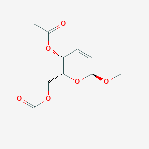molecular formula C₁₁H₁₆O₆ B1139940 Methyl 4,6-Di-O-acetyl-2,3-dideoxy-alpha-D-threo-hex-2-enopyranoside CAS No. 6605-29-4