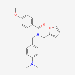 molecular formula C22H24N2O3 B11399414 N-[4-(dimethylamino)benzyl]-N-(furan-2-ylmethyl)-4-methoxybenzamide 