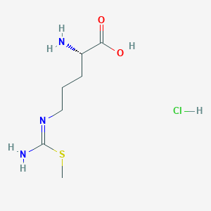 molecular formula C₇H₁₇Cl₂N₃O₂S B1139944 L-Ornithine, N5-[imino(methylthio)methyl]-, hydrochloride (1:1) CAS No. 156719-39-0