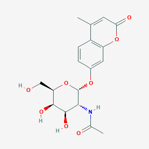 molecular formula C₁₈H₂₁NO₈ B1139947 4-Methylumbelliferyl 2-acetamido-2-deoxy-alpha-D-galactopyranoside CAS No. 124223-99-0