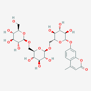 molecular formula C₂₈H₃₈O₁₈ B1139951 4-Methylumbelliferyl b-D-gentiotrioside CAS No. 383160-16-5