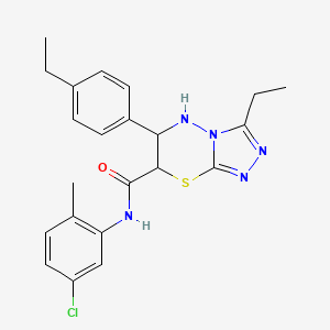 molecular formula C22H24ClN5OS B11399513 N-(5-chloro-2-methylphenyl)-3-ethyl-6-(4-ethylphenyl)-6,7-dihydro-5H-[1,2,4]triazolo[3,4-b][1,3,4]thiadiazine-7-carboxamide 