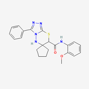 molecular formula C22H23N5O2S B11399538 N-(2-methoxyphenyl)-3'-phenylspiro[cyclopentane-1,6'-[1,2,4]triazolo[3,4-b][1,3,4]thiadiazine]-7'-carboxamide 