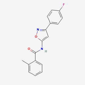 molecular formula C17H13FN2O2 B11399549 N-[3-(4-fluorophenyl)-1,2-oxazol-5-yl]-2-methylbenzamide 