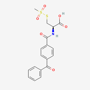 molecular formula C18H17NO6S2 B1139960 Benzophenone-4-carboxamidocysteine methanethiosulfonate CAS No. 317821-69-5