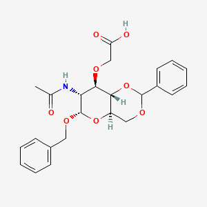 molecular formula C₂₄H₂₇NO₈ B1139961 Benzyl N-acetyl-4,6-O-benzylidene normuranic acid CAS No. 14595-22-3