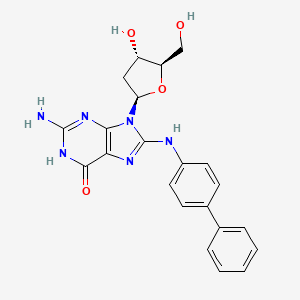 molecular formula C₂₂H₂₂N₆O₄ B1139963 N-(2'-Deoxyguanosin-8-yl)-4-aminobiphenyl CAS No. 84283-08-9