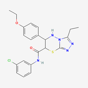 molecular formula C21H22ClN5O2S B11399692 N-(3-chlorophenyl)-6-(4-ethoxyphenyl)-3-ethyl-6,7-dihydro-5H-[1,2,4]triazolo[3,4-b][1,3,4]thiadiazine-7-carboxamide 