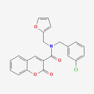 molecular formula C22H16ClNO4 B11399699 N-(3-chlorobenzyl)-N-(furan-2-ylmethyl)-2-oxo-2H-chromene-3-carboxamide 