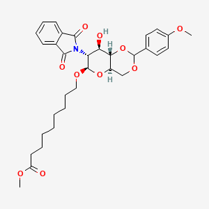 molecular formula C₃₂H₃₉NO₁₀ B1139975 8-Methoxycarbonyloctyl 2-deoxy-4,6-O-(4-methoxybenzylidene)-2-phthalimido-b-D-glucopyranoside CAS No. 359436-88-7