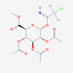 molecular formula C₁₅H₁₈Cl₃NO₁₀ B1139977 2,3,4-Tri-O-acetyl-alpha-D-glucuronic Acid Methyl Ester, Trichloroacetimidate CAS No. 92420-89-8