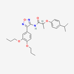 molecular formula C26H33N3O5 B11399828 N-[4-(3,4-dipropoxyphenyl)-1,2,5-oxadiazol-3-yl]-2-[4-(propan-2-yl)phenoxy]propanamide 