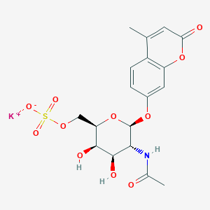 potassium;[(2R,3R,4R,5R,6S)-5-acetamido-3,4-dihydroxy-6-(4-methyl-2-oxochromen-7-yl)oxyoxan-2-yl]methyl sulfate