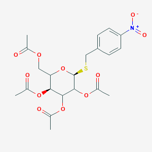 molecular formula C₂₁H₂₅NO₁₁S B1139998 4-Nitrobenzyl 2,3,4,6-Tetra-O-acetyl-1-thio-beta-D-galactopryranoside CAS No. 35785-42-3