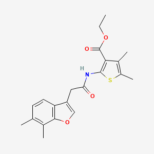molecular formula C21H23NO4S B11400001 Ethyl 2-{[(6,7-dimethyl-1-benzofuran-3-yl)acetyl]amino}-4,5-dimethylthiophene-3-carboxylate 