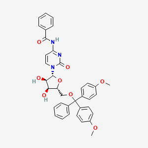molecular formula C₃₇H₃₅N₃O₈ B1140002 N-Benzoyl-5'-O-[bis(4-methoxyphenyl)phenylmethyl]cytidine CAS No. 81246-76-6