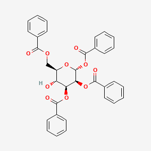 molecular formula C₃₄H₂₈O₁₀ B1140003 1,2,3,6-Tetra-O-benzoyl-a-D-mannopyranose CAS No. 56994-11-7
