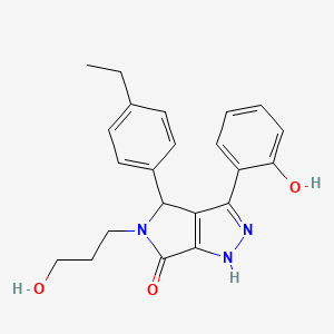 molecular formula C22H23N3O3 B11400098 4-(4-ethylphenyl)-3-(2-hydroxyphenyl)-5-(3-hydroxypropyl)-4,5-dihydropyrrolo[3,4-c]pyrazol-6(1H)-one 