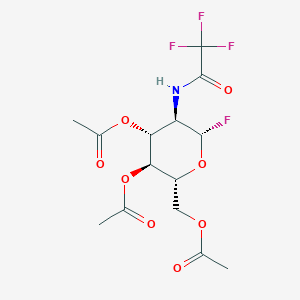molecular formula C₁₄H₁₇F₄NO₈ B1140012 [(2R,3S,4R,5R,6S)-3,4-Diacetyloxy-6-fluoro-5-[(2,2,2-trifluoroacetyl)amino]oxan-2-yl]methyl acetate CAS No. 137686-91-0