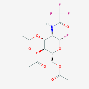 molecular formula C₁₄H₁₇F₄NO₈ B1140012 2-Trifluroacetamido-3,4,6-tri-O-acetyl-2-deoxy-beta-D-glucopyranosyl Fluoride CAS No. 137686-91-0