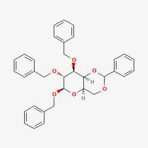molecular formula C₃₄H₃₄O₆ B1140016 1,2,3-Tri-O-benzyl-4,6-O-benzylidene-b-D-galactopyranose CAS No. 57783-80-9