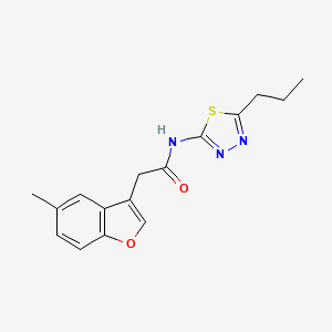 molecular formula C16H17N3O2S B11400213 2-(5-methyl-1-benzofuran-3-yl)-N-(5-propyl-1,3,4-thiadiazol-2-yl)acetamide 