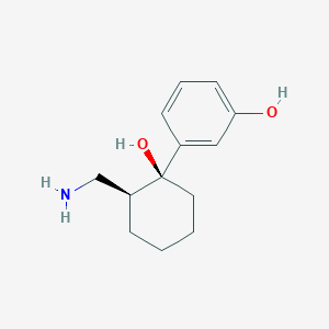 molecular formula C₁₃H₁₉NO₂ B1140022 (-)-O-Desmethyl-N,N-bisdesmethyl Tramadol CAS No. 185502-41-4