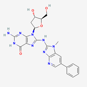 molecular formula C₂₃H₂₃N₉O₄ B1140024 N-(Deoxyguanosin-8-yl)-2-amino-1-methyl-6-phenylimidazo[4,5-beta]pyridine CAS No. 142784-25-6